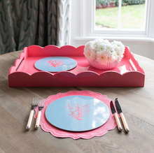 Load image into Gallery viewer, Large Pink Scallop Lacquer Tray by Addison Ross