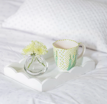 Load image into Gallery viewer, Small White Lacquer Scallop Tray by Addison Ross