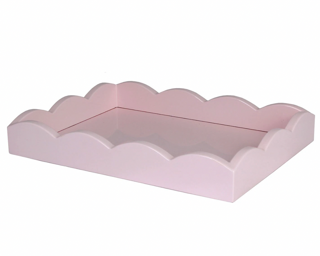 Small Pink Scallop Lacquer Tray by Addison Ross