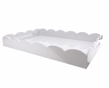 Load image into Gallery viewer, Large White Scallop Lacquer Tray by Addison Ross
