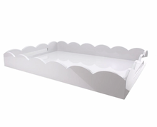 Load image into Gallery viewer, Large White Scallop Lacquer Tray by Addison Ross