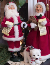 Load image into Gallery viewer, Byers' Choice Red Velvet Santa and Mrs. Claus with Sleigh Set