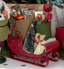Load image into Gallery viewer, Byers' Choice Red Velvet Santa and Mrs. Claus with Sleigh Set