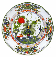 Load image into Gallery viewer, Faenza Garofano Carnation Scalloped Dinner Plate by Artistica Deruta of Italy - Set of 4