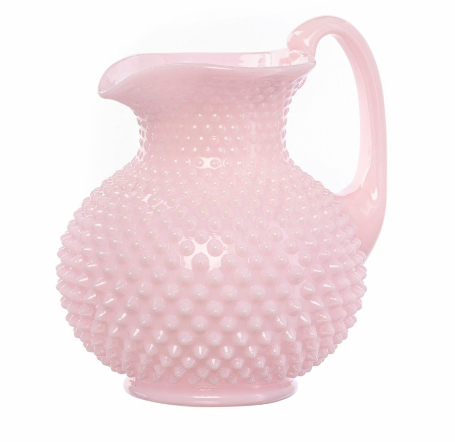 Mosser Glass Crown Tuscan Pink GiGi Hobnail Pitcher