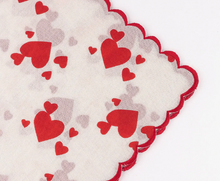 Load image into Gallery viewer, Heart Scalloped Dinner Napkin- Set of 4