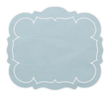 Load image into Gallery viewer, Scalloped Linen Placemats with Coating - Set of 4