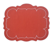 Load image into Gallery viewer, Scalloped Linen Placemats with Coating - Set of 4