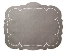 Load image into Gallery viewer, Scalloped Linen Placemats with Coating - Set of 4