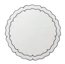 Load image into Gallery viewer, Round Scalloped Linen Placemats with Coating - Set of 4