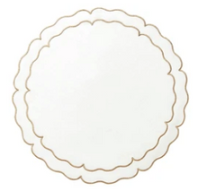 Load image into Gallery viewer, Round Scalloped Linen Placemats with Coating - Set of 4