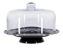 Load image into Gallery viewer, Splatterware Enamel Cake Stand with Glass Dome by Golden Rabbit