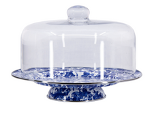 Load image into Gallery viewer, Splatterware Enamel Cake Stand with Glass Dome by Golden Rabbit