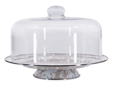 Load image into Gallery viewer, Splatterware Enamel Cake Stand with Glass Dome by Golden Rabbit