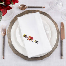 Load image into Gallery viewer, Embroidered Nutcracker White Dinner Napkin - Set of 4
