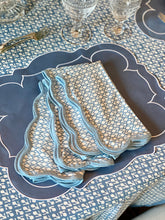 Load image into Gallery viewer, Scalloped Linen Placemats with Coating - Set of 4