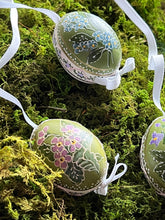 Load image into Gallery viewer, Hand-painted "Gold & Pastel Flowers" Eggs Set of 3