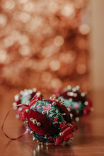 Load image into Gallery viewer, Velvet Floral Vintage Push Pin Ornament - Set of 12
