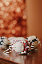 Load image into Gallery viewer, Festive Christmas Tartan and Pearl Vintage Push Pin Ornaments- Set of 13