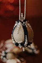 Load image into Gallery viewer, Festive Christmas Tartan and Pearl Vintage Push Pin Ornaments- Set of 13