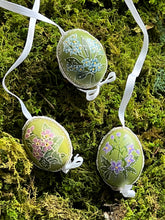 Load image into Gallery viewer, Hand-painted "Gold & Pastel Flowers" Eggs Set of 3