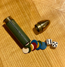 Load image into Gallery viewer, Curated Vintage Gucci Pocket Size Game Set Shaped like a Bullet