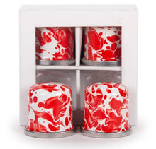 Load image into Gallery viewer, Splatterware Enamel Salt & Pepper Shakers by Golden Rabbit - Set of 4