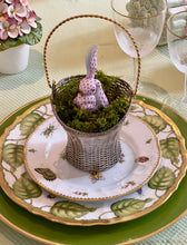 Load image into Gallery viewer, Two-Tone Woven Gold and Silver Metal Basket with Handle - Vintage