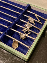 Load image into Gallery viewer, Curated Vintage Ice Tea Straw-Stirs with Asian Motif Charms