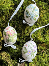 Load image into Gallery viewer, Hand-painted "Gold & Pastel Flowers" Eggs Set of 3