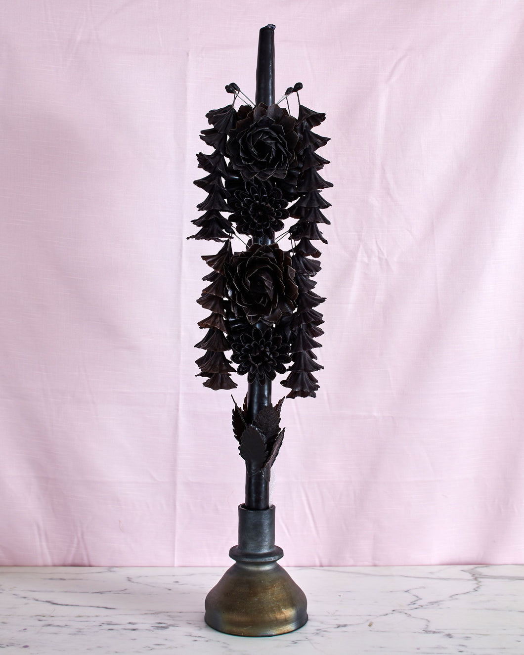 Black Flower Candle