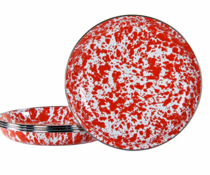 Red Splatterware Enamel Pasta Bowls: The Daily Dish