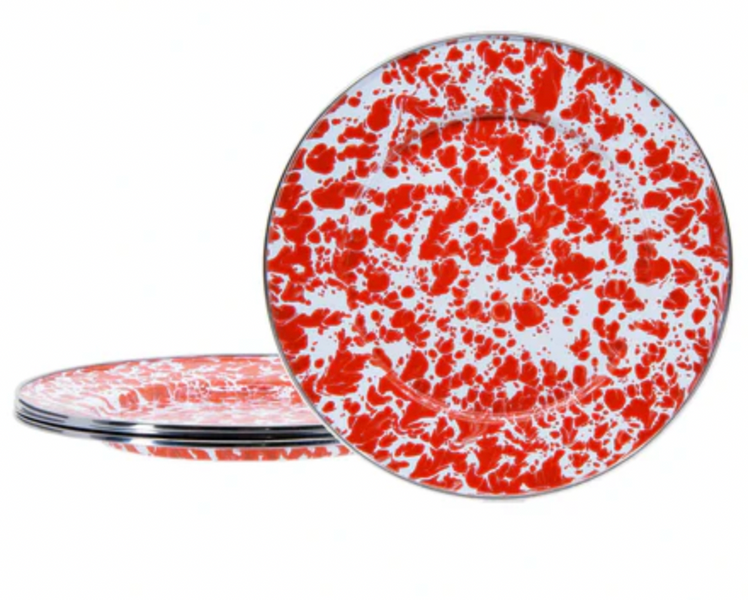 Red Splatterware Enamel Dinner Plates: The Daily Dish