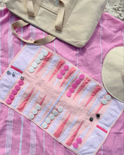 Load image into Gallery viewer, Terry Cloth Pink Outdoor/Travel Backgammon Set
