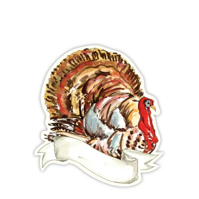 RosanneBeck Collections - Handpainted Turkey with Banner Die-Cut Accents