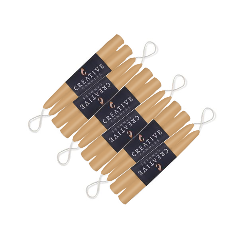 Cafe Au Lait Dripless Taper Candles - Set of 12