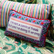 Load image into Gallery viewer, Furbish Studio - Control Freak Needlepoint Pillow
