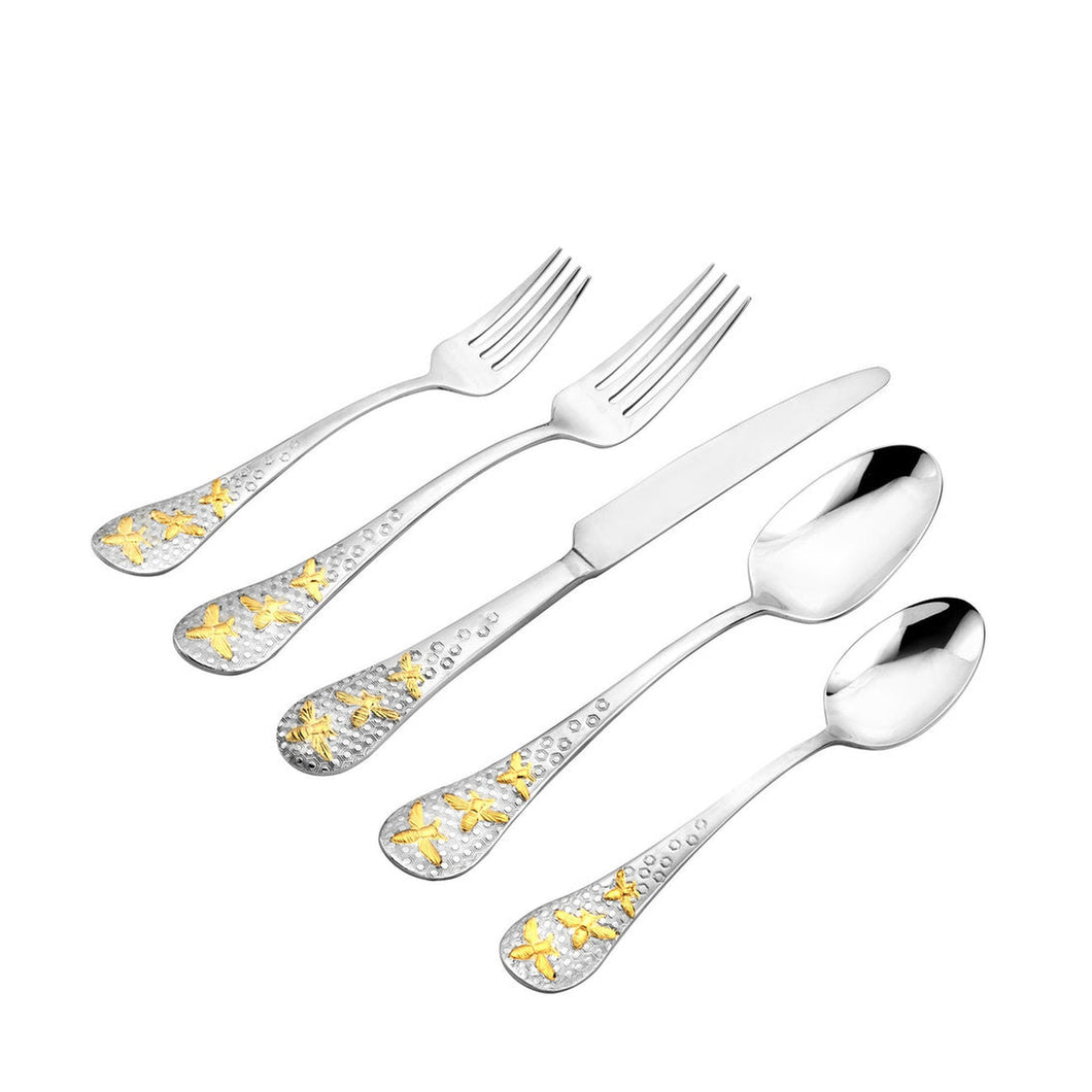 Buzz 24kt Gold Plated 20 Piece Flatware Set by Godinger - Service for 4