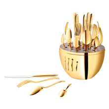 Load image into Gallery viewer, MOOD 24-Piece 24-Carat Gold Flatware Set
