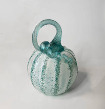 Load image into Gallery viewer, Kim Savoie Glass - Spotted Blown Glass Pumpkin: Gold / Gold/Amber
