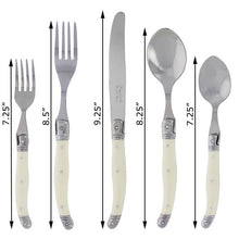 Load image into Gallery viewer, French Home - Laguiole 20-Piece Stainless Steel Flatware Set, Faux Ivory
