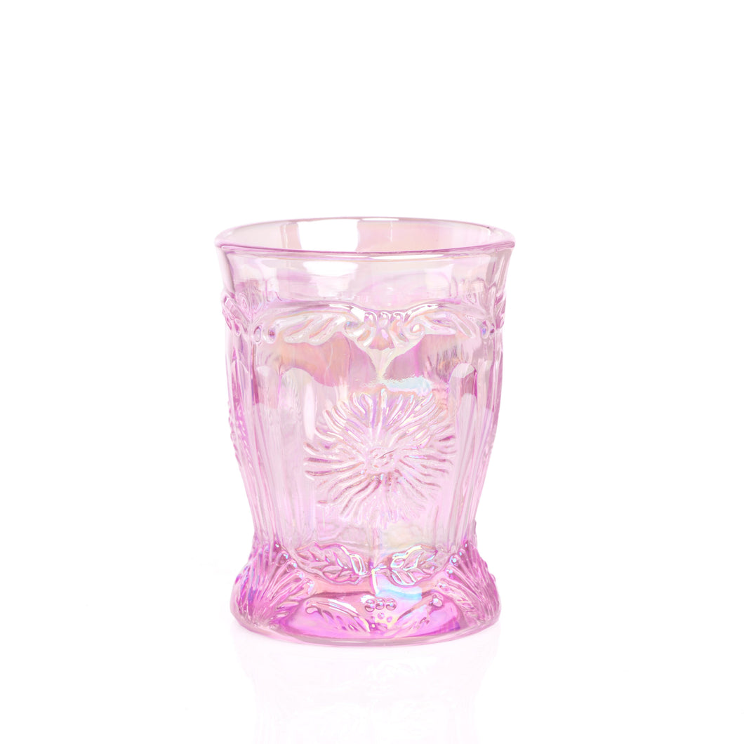 Mosser Glass Pink Dahlia Tumbers - Set of 8