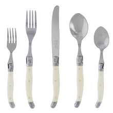 Load image into Gallery viewer, French Home - Laguiole 20-Piece Stainless Steel Flatware Set, Faux Ivory
