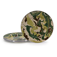 Load image into Gallery viewer, Camouflage Enamel Dinner Plates by Golden Rabbit - Set of 4
