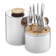 Load image into Gallery viewer, Essentiel 24-Piece Stainless Steel Flatware Set with Storage Capsule
