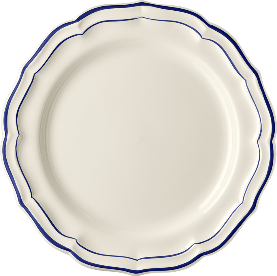 Gien Filet Cobalt Earthenware Dinner Plate