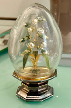 Load image into Gallery viewer, Fleur des Siecles Glass Egg with Pearls and Enamel Flowers - Vintage Jane Hutcheson for Gorham

