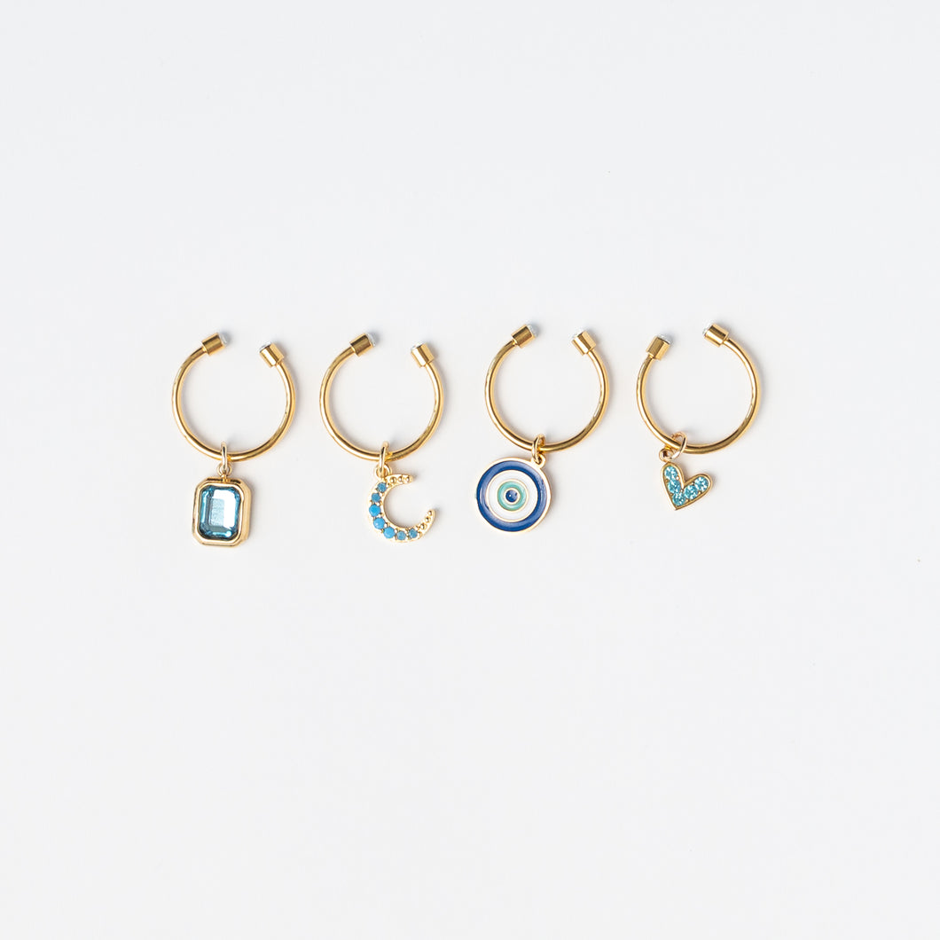 Blue Wine Charms – Set of 4 | No Reservation
