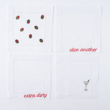 Load image into Gallery viewer, Martini Linen Cocktail Napkins – Set of 4 | No Reservation
