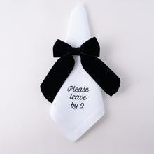 Load image into Gallery viewer, Please Leave by 9 Linen Dinner Napkins – Set of 12 | No Reservation
